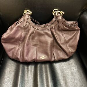 Coach Burgundy Leather Shoulder Bag